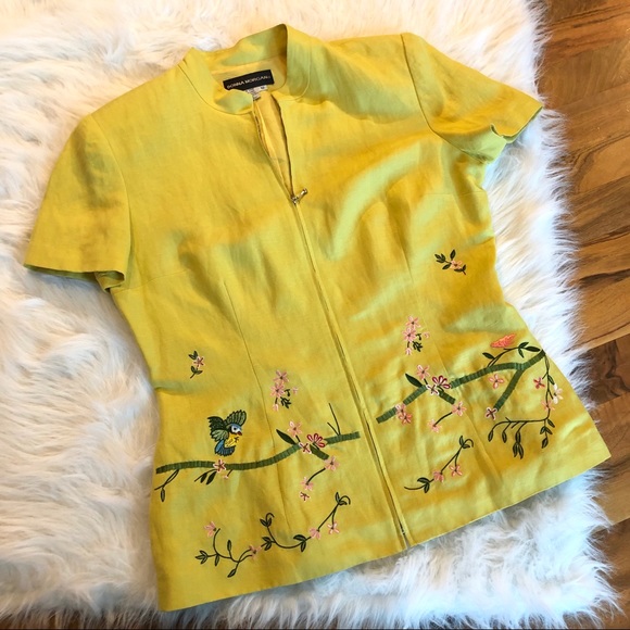 Donna Morgan Tops - Donna Morgan Linen Embroidered Top